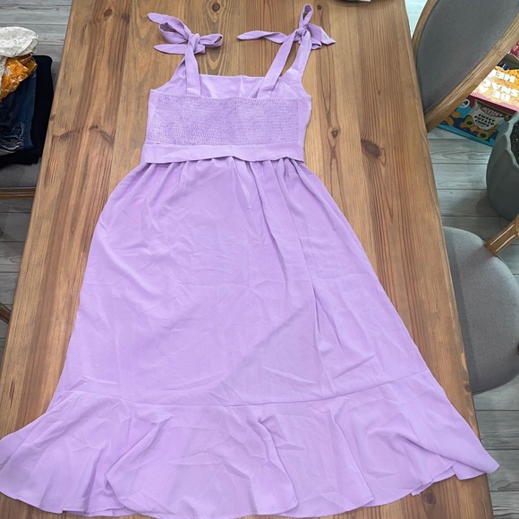 Anrabess Lilac Midi Dress Tie Strap Sleeveless Party Cocktail‎ - Picture 6 of 14
